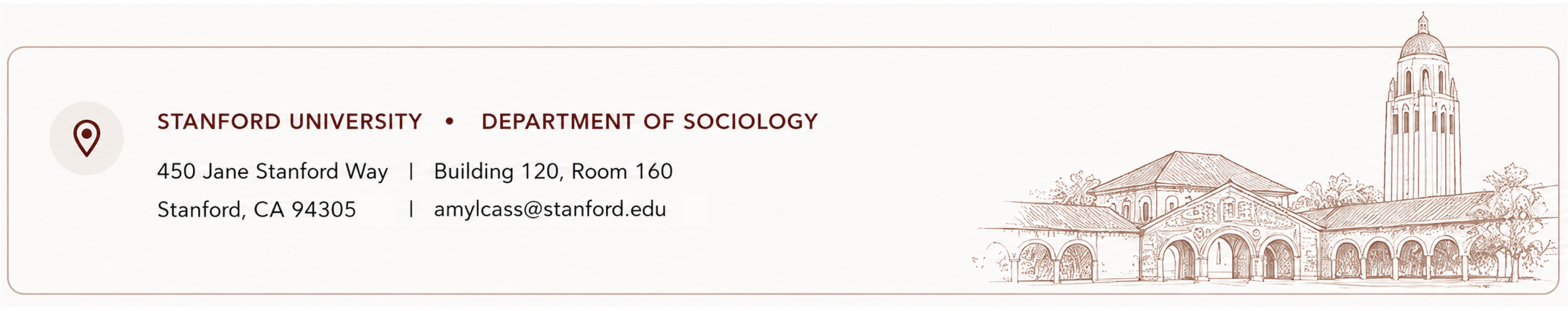 Stanford University Department of Sociology address: 450 Jane Stanford Way, Building 120, Room 160, Stanford, California 94305-2047; amylcass@stanford.edu